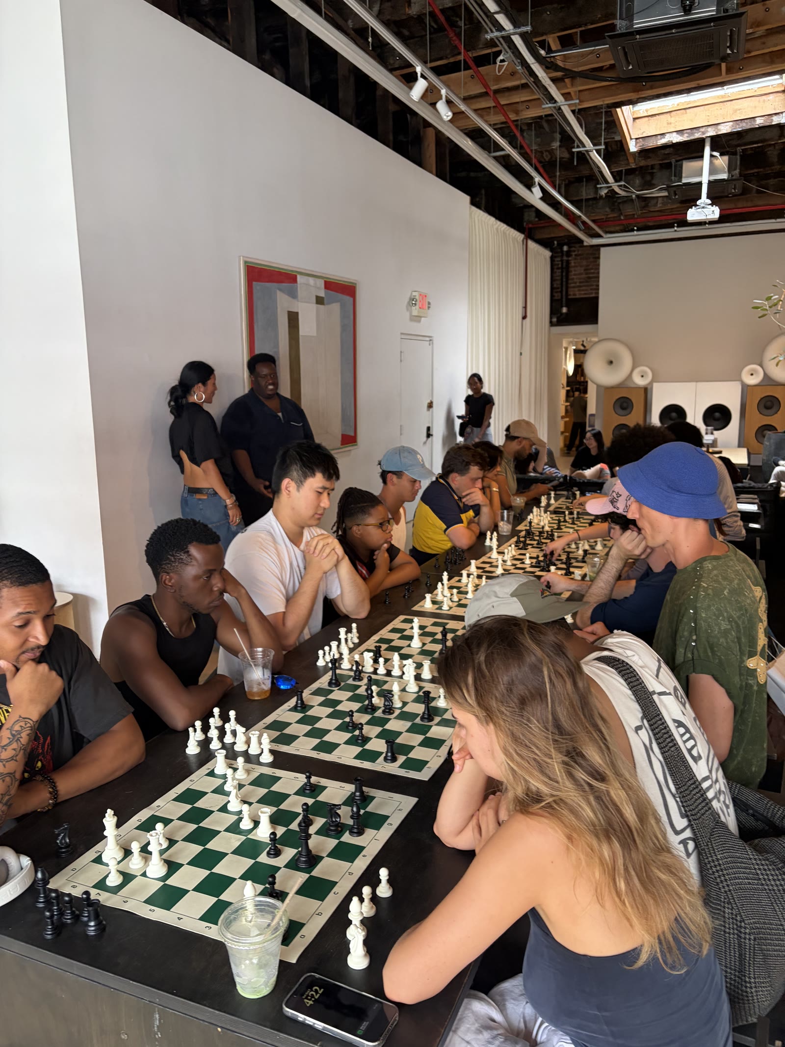 Xavier playing a game of chess
